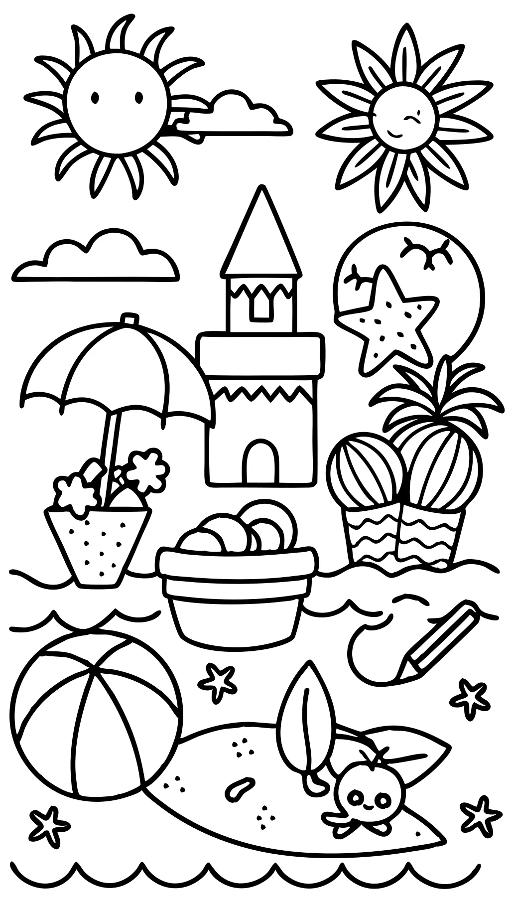 summertime summer coloring pages